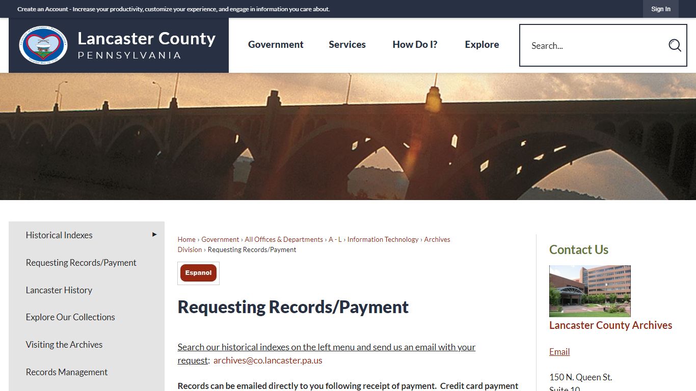 Requesting Records/Payment | Lancaster County, PA - Official Website